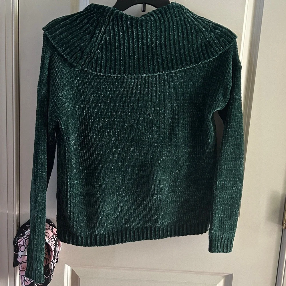 Michael Kors Green Velvet Cowl Neck Sweater XS NWT